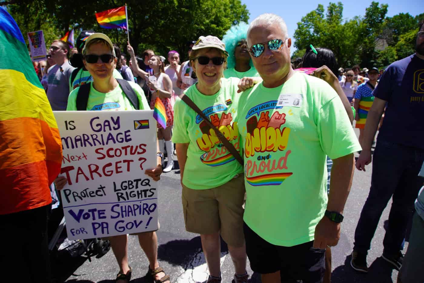 President Wendell Young IV and Secretary-Treasurer Michele Kessler at the Philadelphia Pride march.